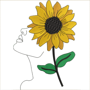 Girl Flower Embroidery Design